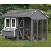 Back view of Quaker 6x10 Combination Chicken Coop